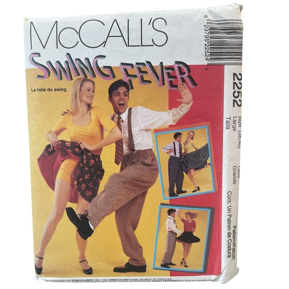 McCALL'S 2252 Swing Fever Dancewear Sewing Pattern Size Large 38-40